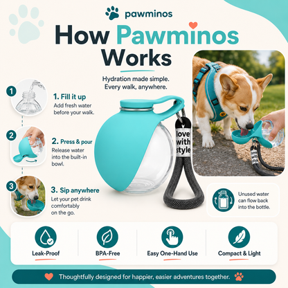 2 in 1 Portable Pet Water Bottle