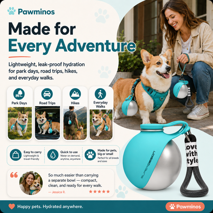 2 in 1 Portable Pet Water Bottle