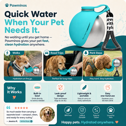 2 in 1 Portable Pet Water Bottle